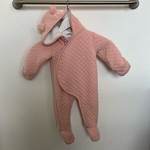 Carter's Baby Girls' Newborn-6M Hooded Quilted Pram Sleep & Play Smoke Pet Free